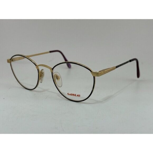 GARBEAU - Gold Purple 7036 49-21-135 Round Eyeglass Frames - Picture 1 of 7